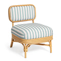 Dorine Striped Performance Linen &amp; Rattan Accent Chair