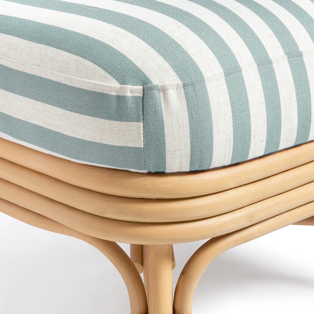 Dorine Striped Performance Linen &amp; Rattan Accent Chair