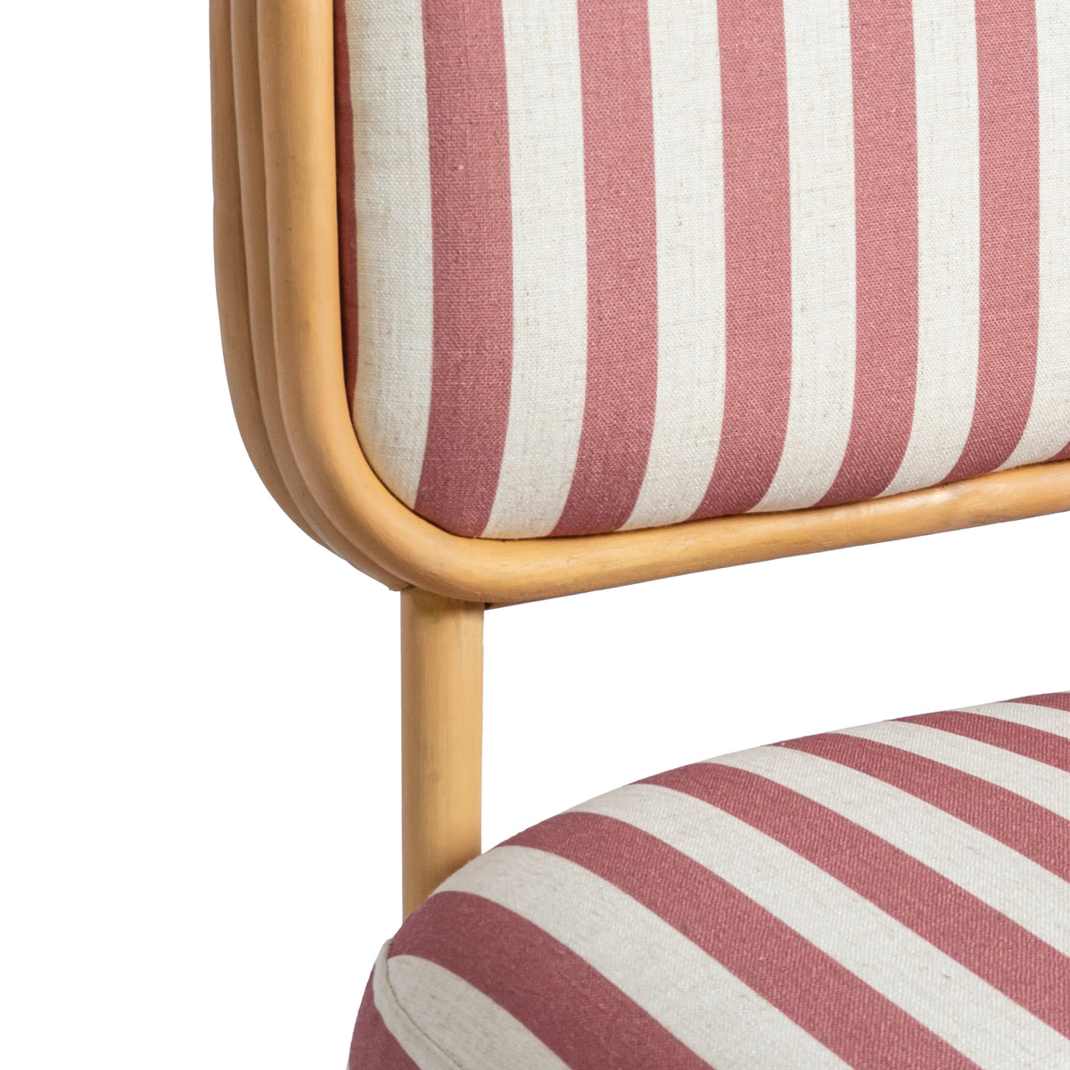 Dorine Striped Performance Linen &amp; Rattan Accent Chair