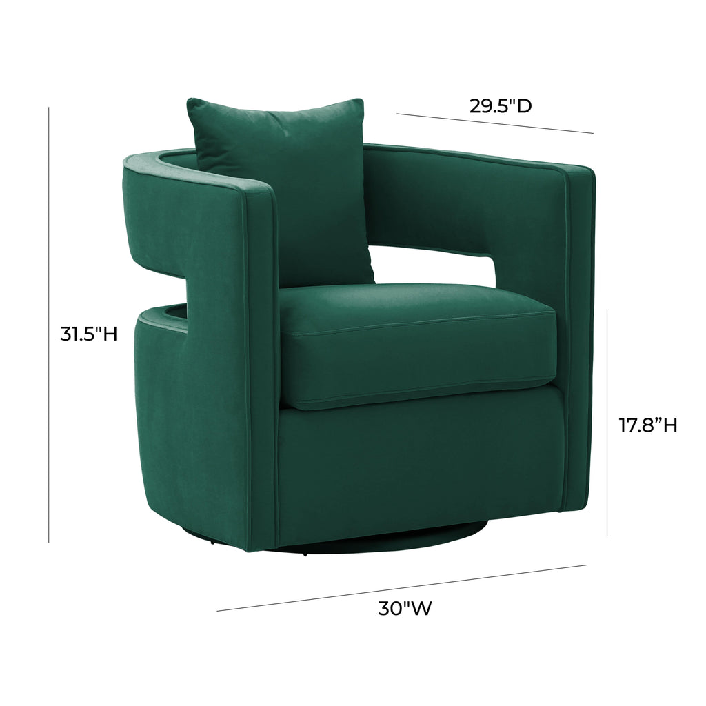 Kennedy Performance Velvet Swivel Accent Chair