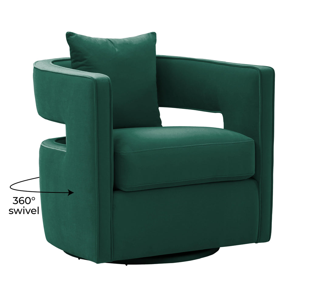 Kennedy Performance Velvet Swivel Accent Chair