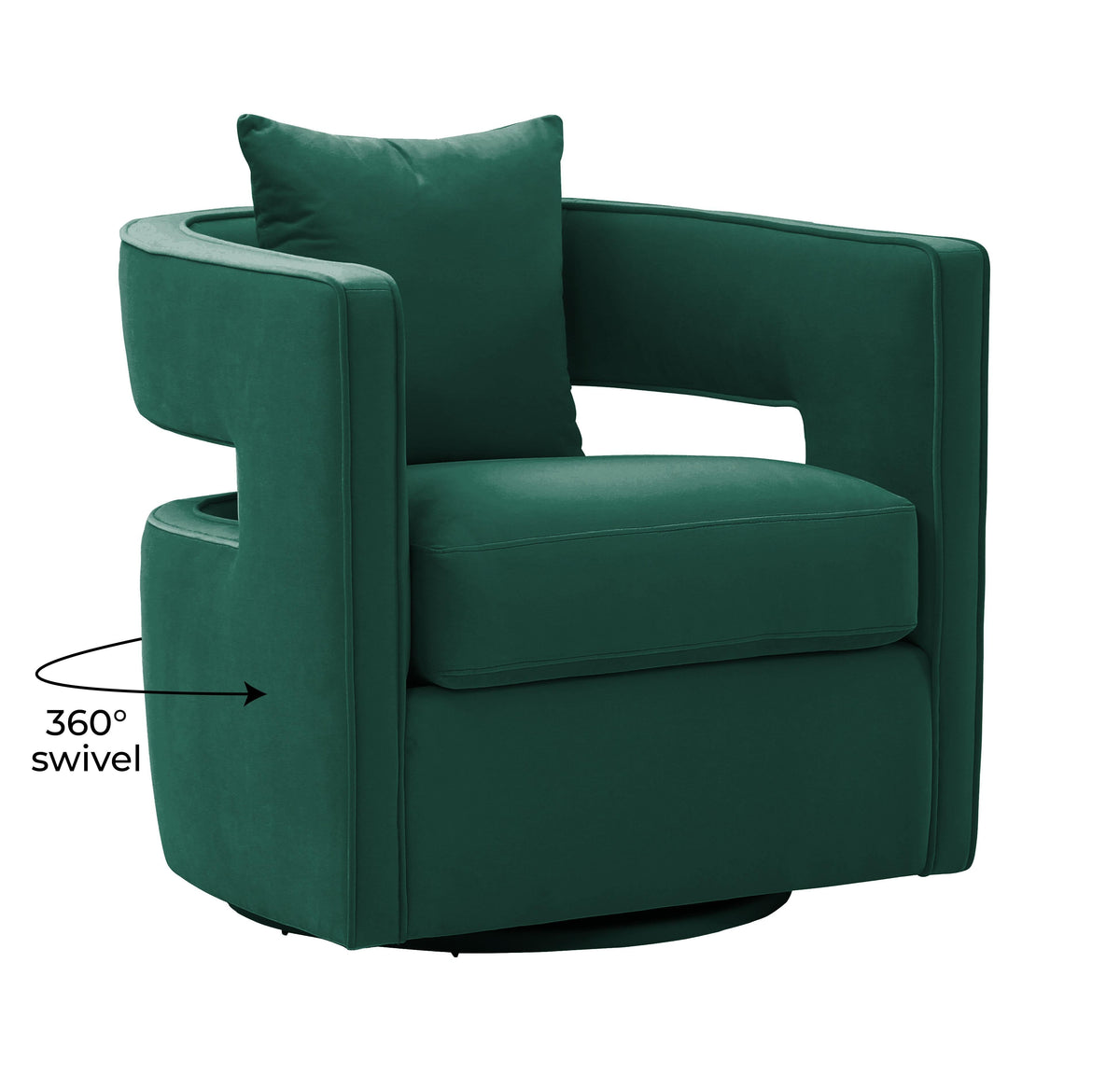 Kennedy Performance Velvet Swivel Accent Chair