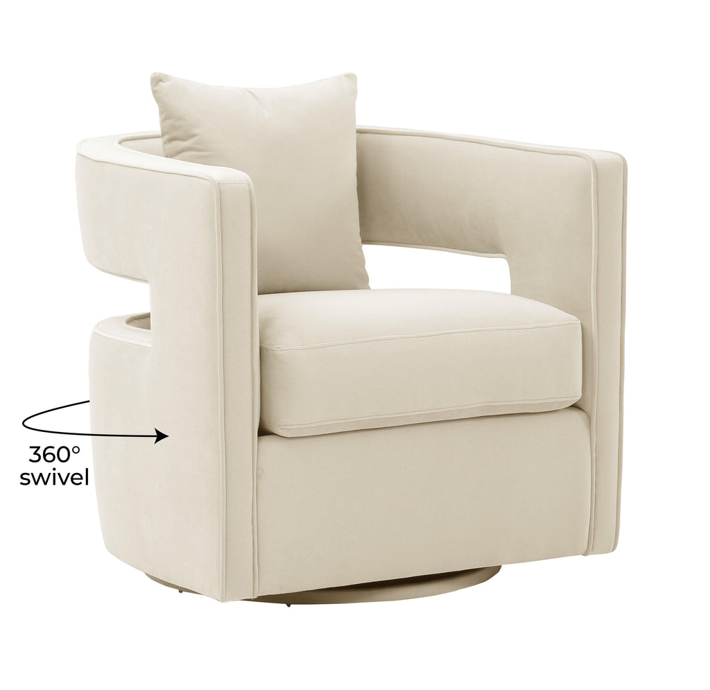 Kennedy Performance Velvet Swivel Accent Chair