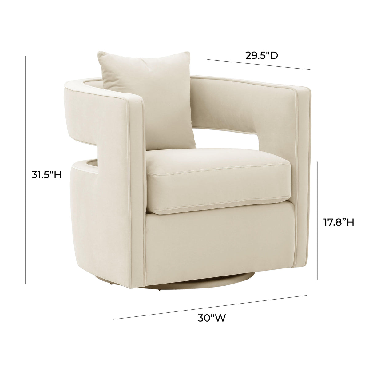 Kennedy Performance Velvet Swivel Accent Chair