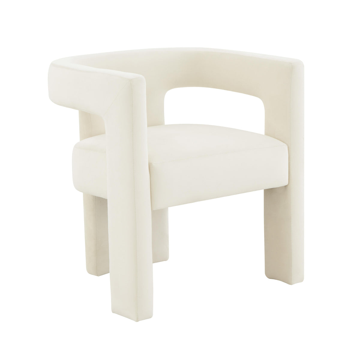 Sloane Performance Velvet Accent Chair — Cream null