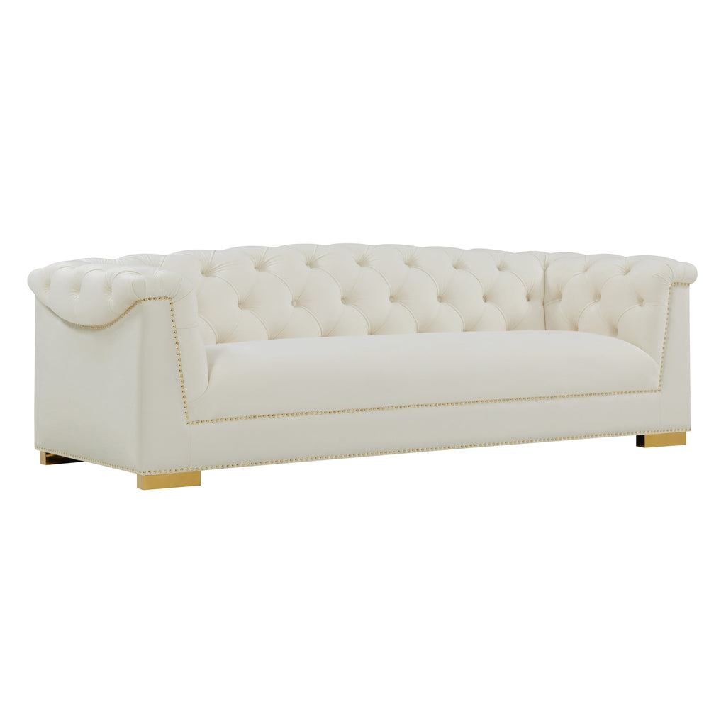 Farah 91" Performance Velvet Sofa — Cream null