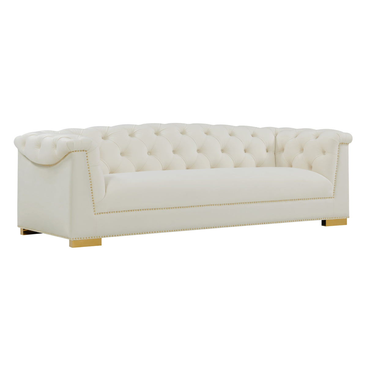 Farah 91" Performance Velvet Sofa — Cream null