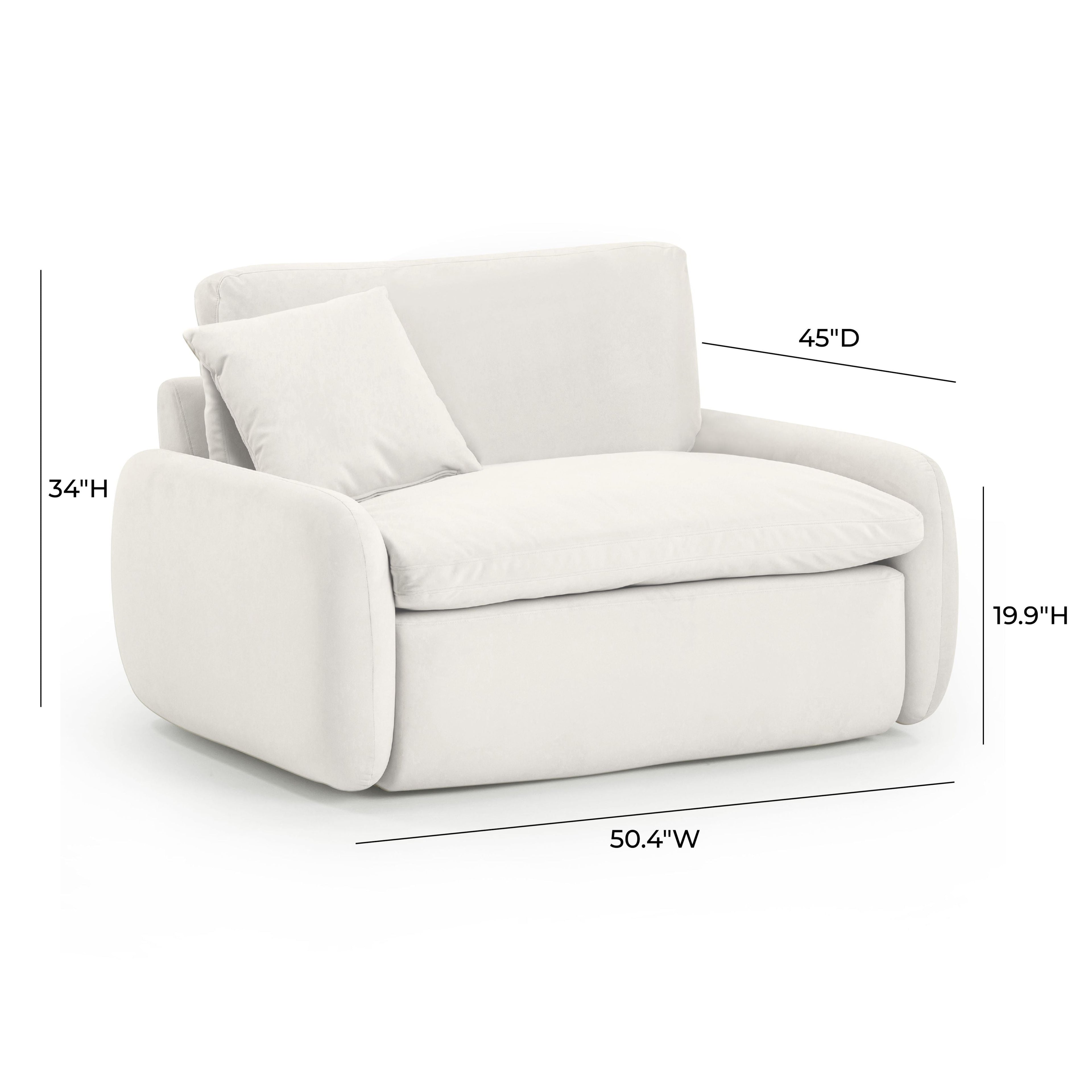 Rachelle Cream Performance Velvet Lounge Chair