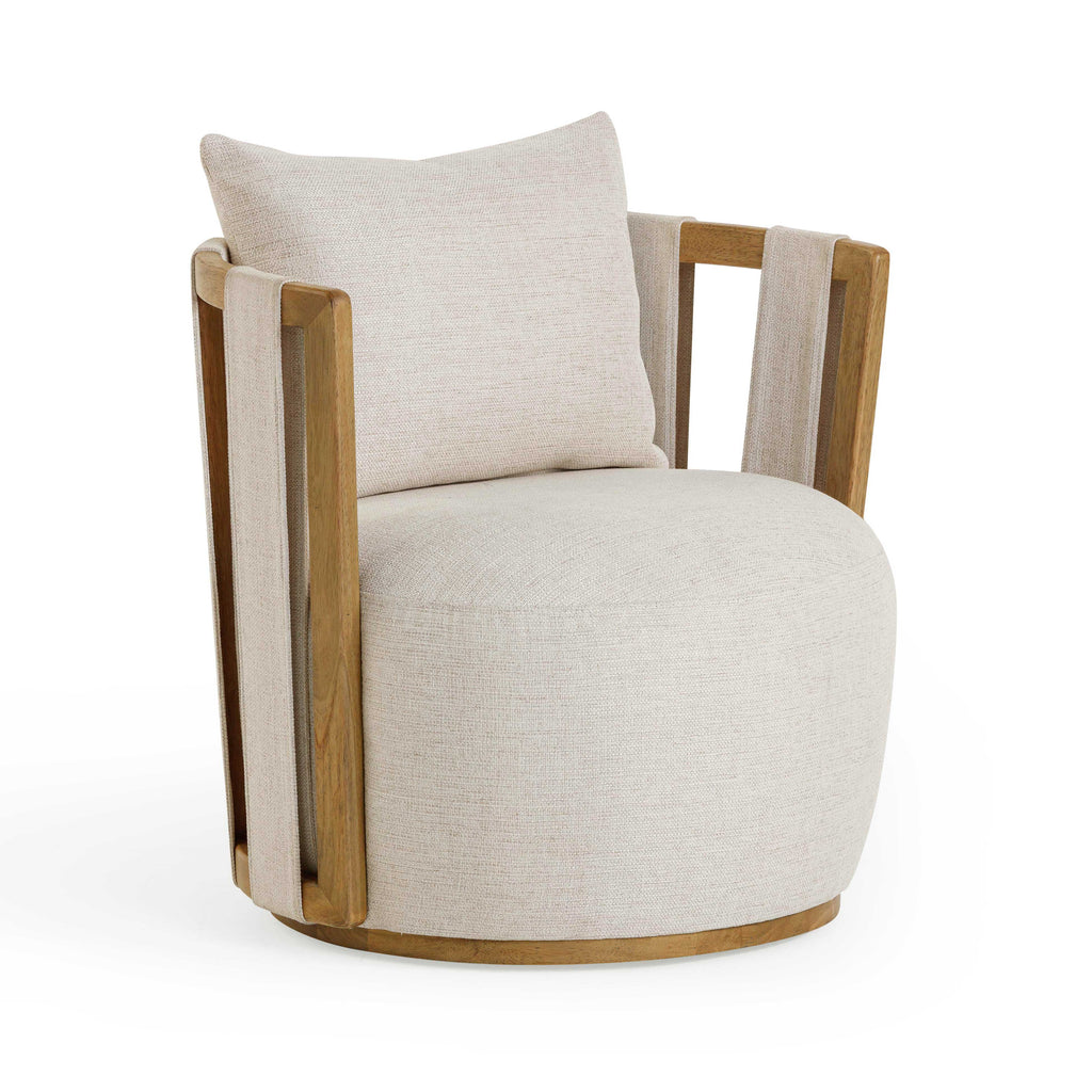 Paolo Textured Contract-Grade Weave Fabric Swivel Accent Chair