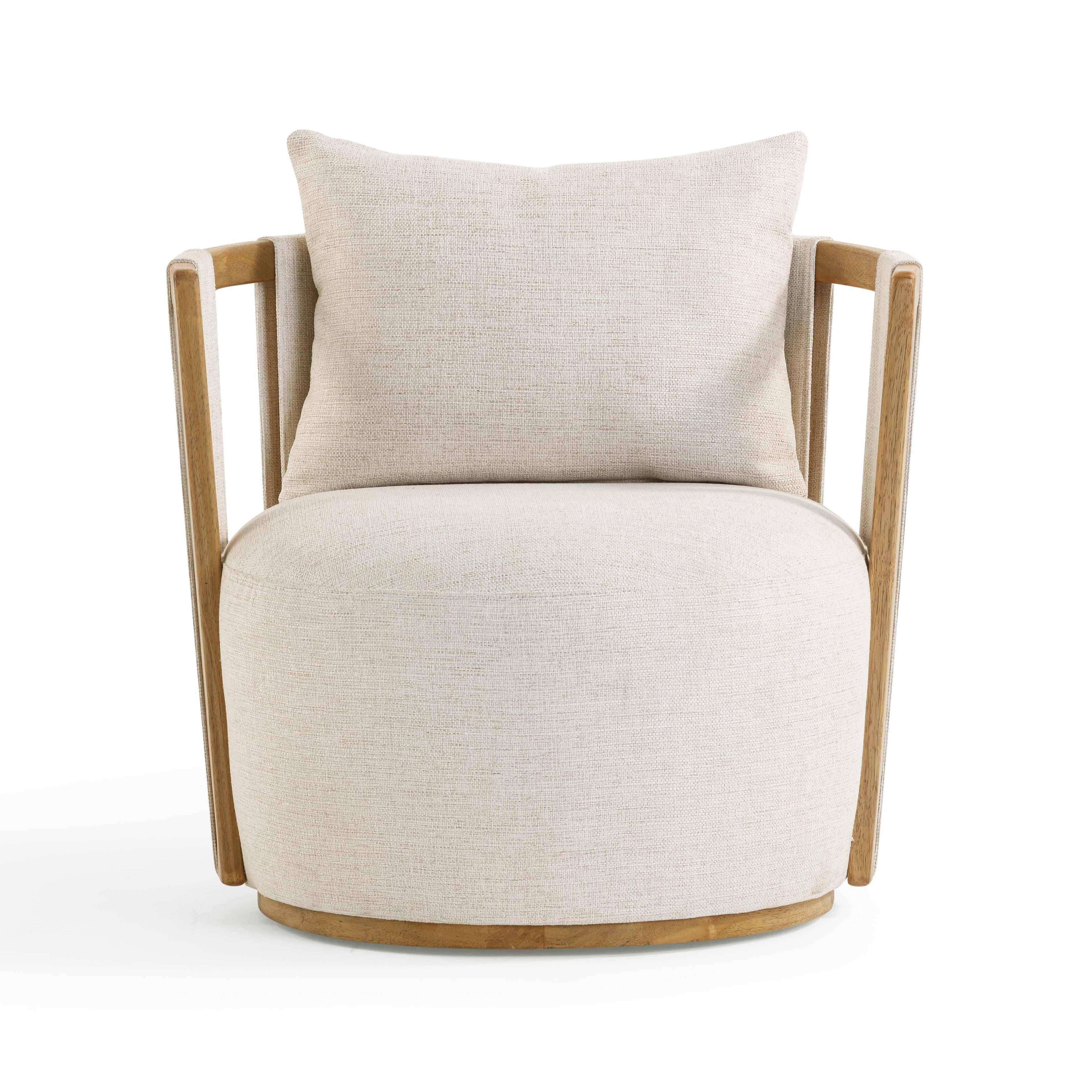 Paolo Textured Contract-Grade Weave Fabric Swivel Accent Chair