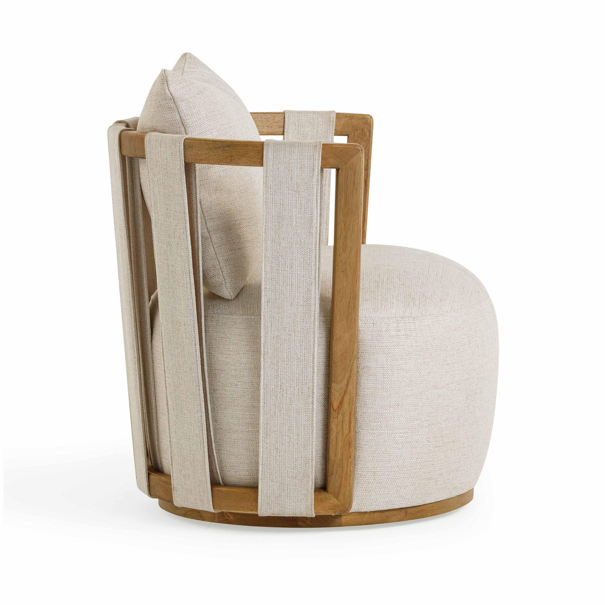 Paolo Textured Contract-Grade Weave Fabric Swivel Accent Chair