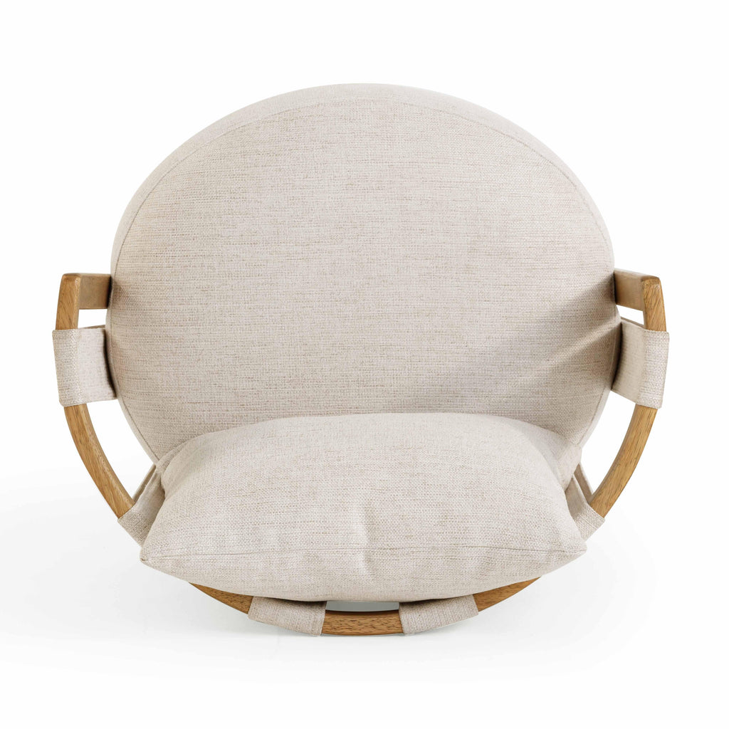 Paolo Textured Contract-Grade Weave Fabric Swivel Accent Chair