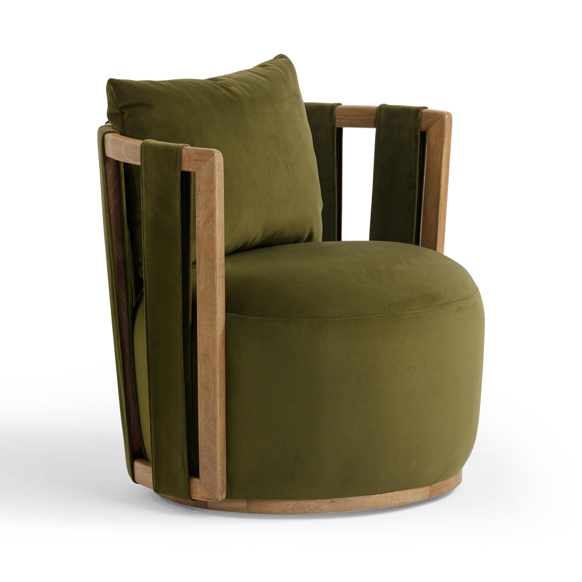 Paolo Upcycled Contract-Grade Fabric Swivel Accent Chair