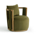 Paolo Upcycled Contract-Grade Fabric Swivel Accent Chair — Green null