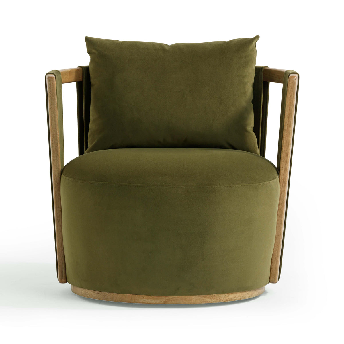 Paolo Upcycled Contract-Grade Fabric Swivel Accent Chair