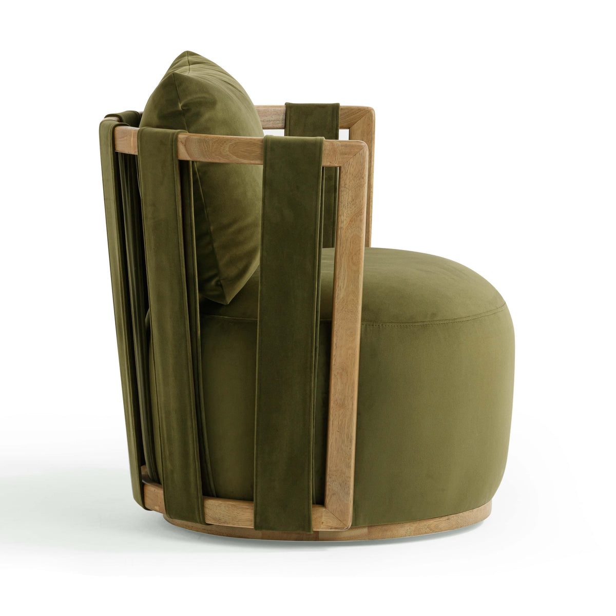 Paolo Upcycled Contract-Grade Fabric Swivel Accent Chair