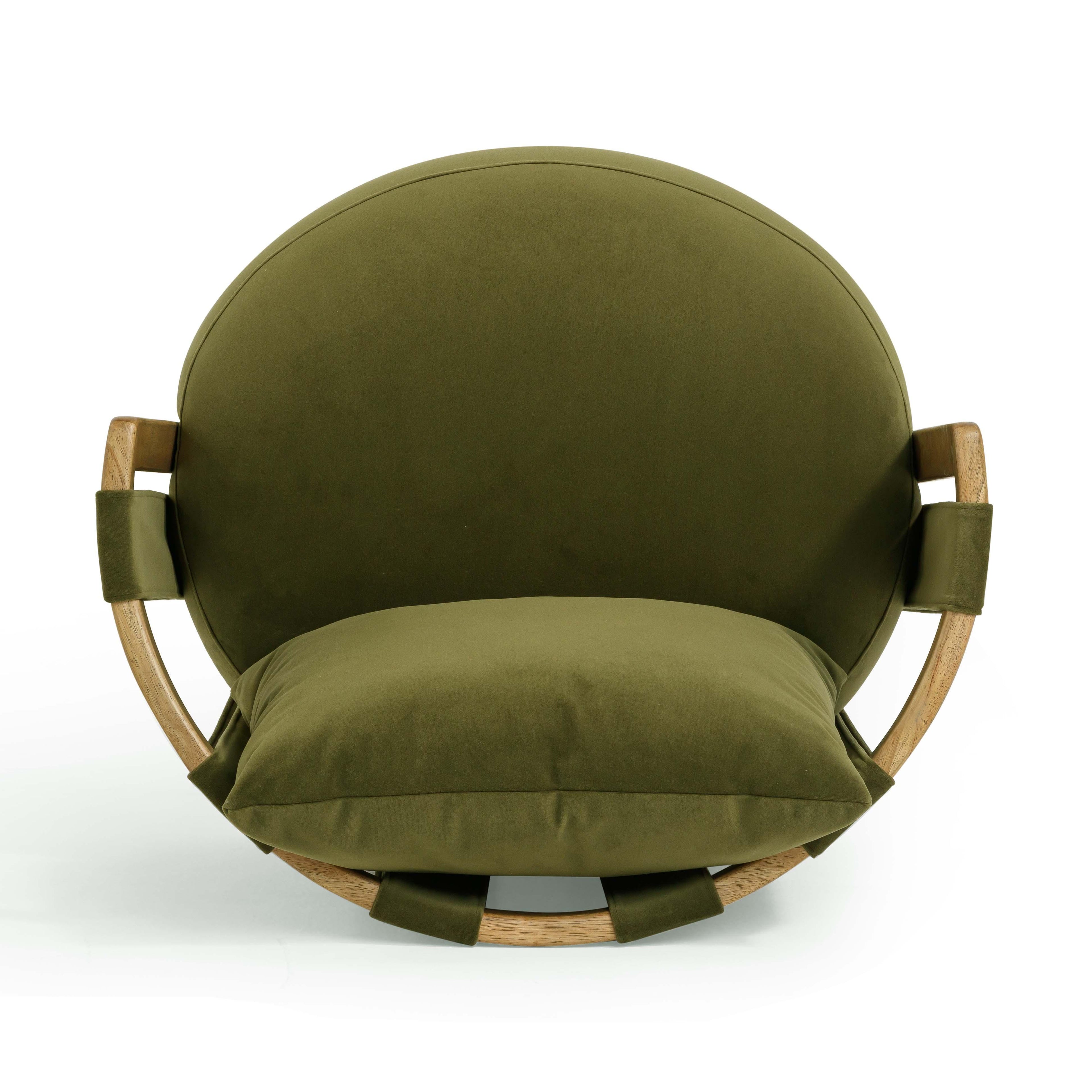 Paolo Upcycled Contract-Grade Fabric Swivel Accent Chair