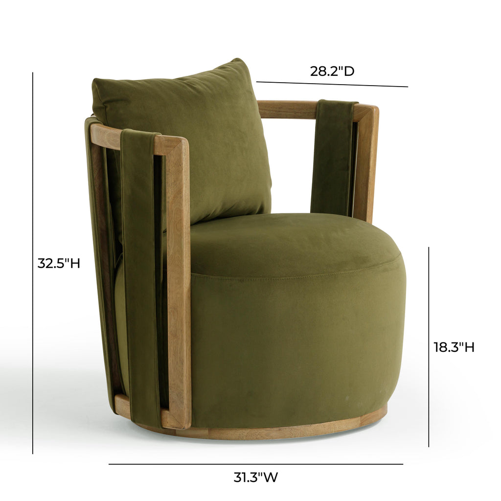 Paolo Upcycled Contract-Grade Fabric Swivel Accent Chair
