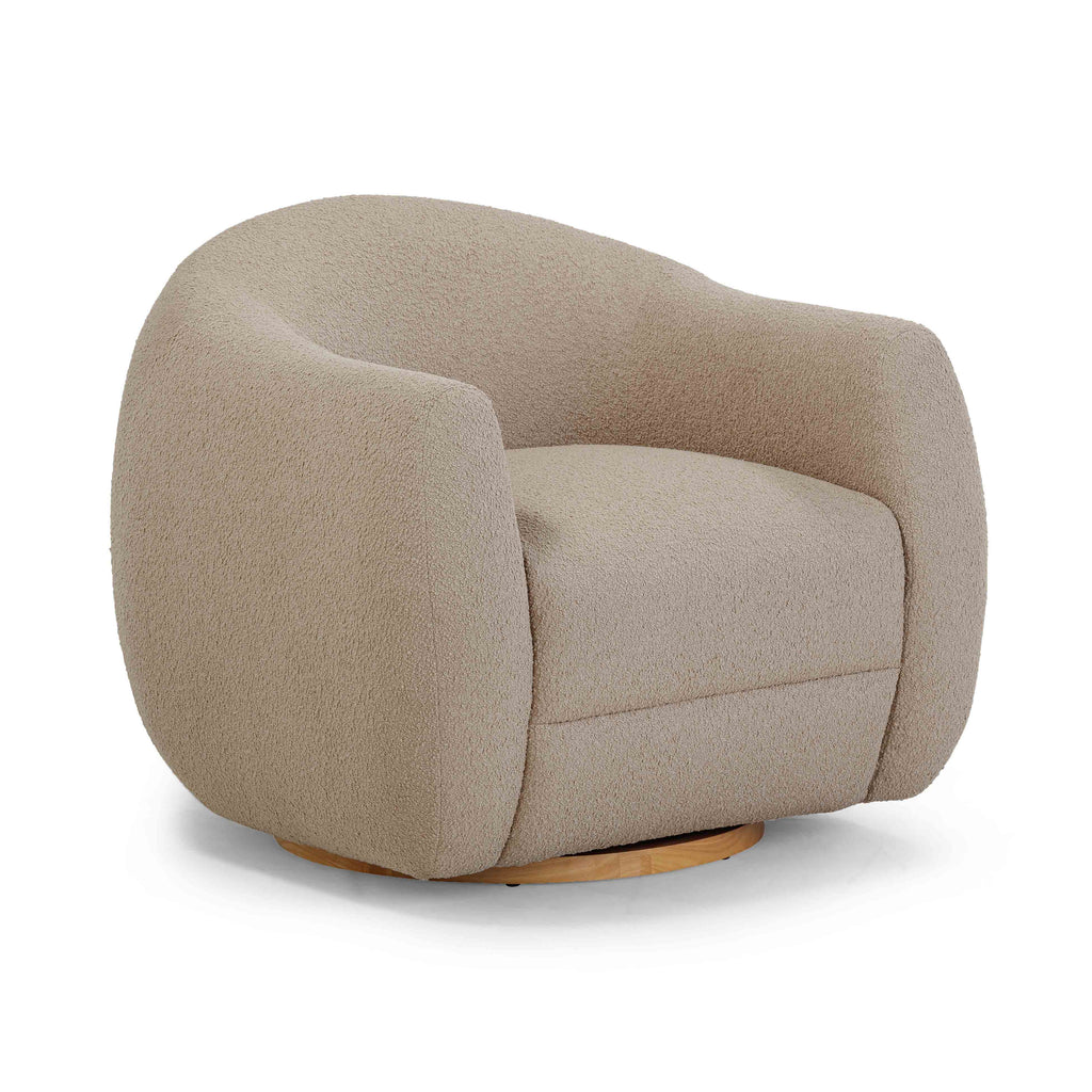 Judy Boucle Swivel Accent Chair
