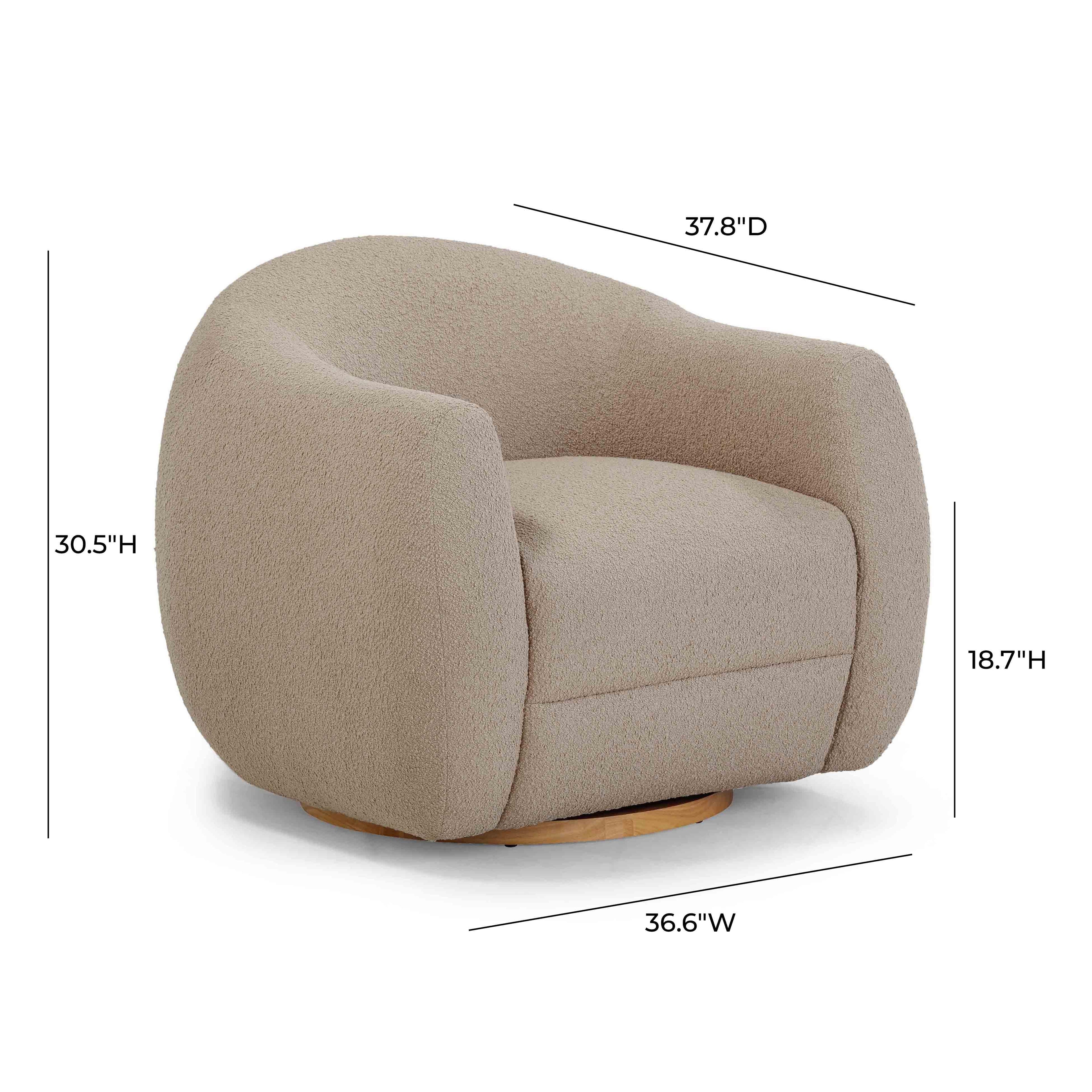 Judy Boucle Swivel Accent Chair