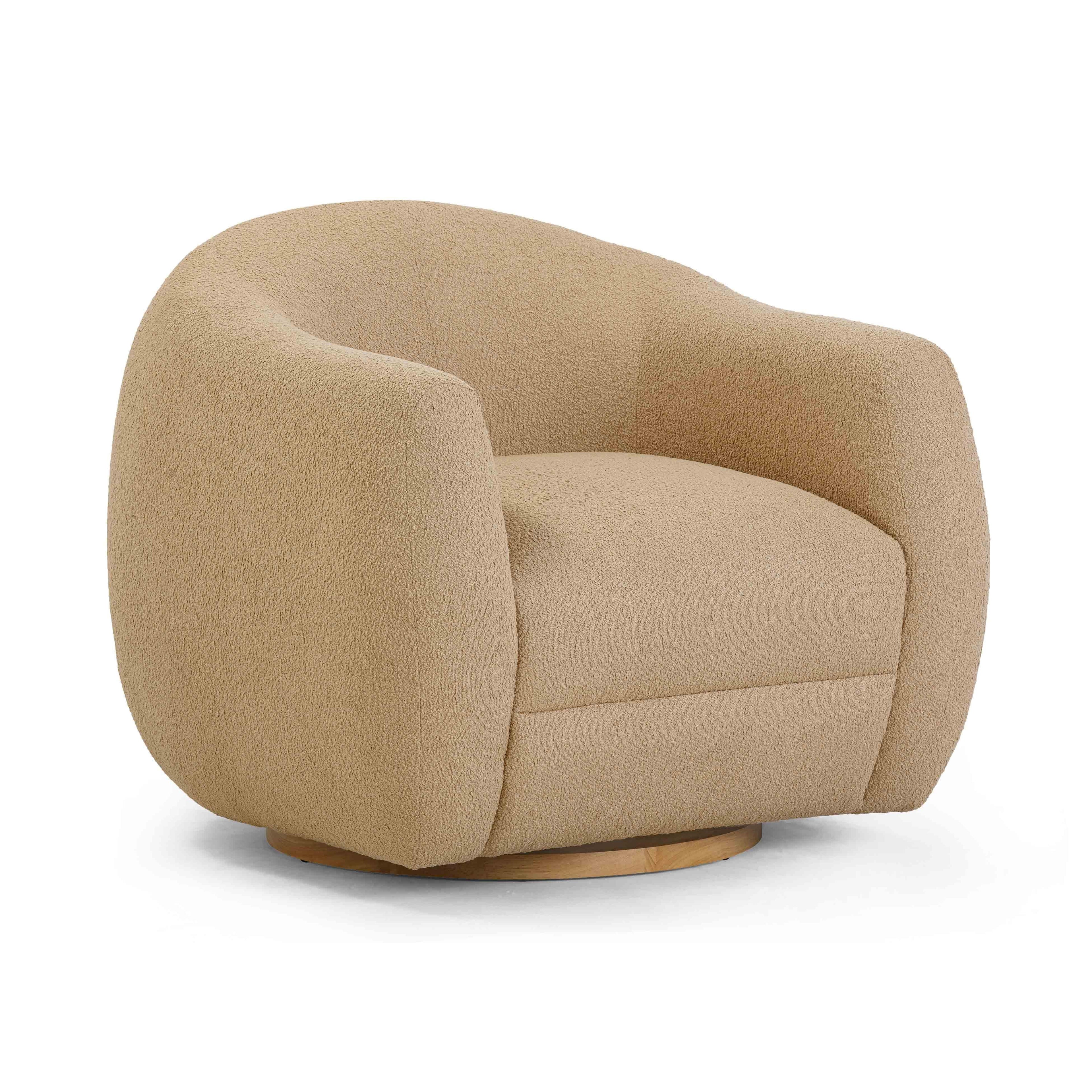 Judy Boucle Swivel Accent Chair