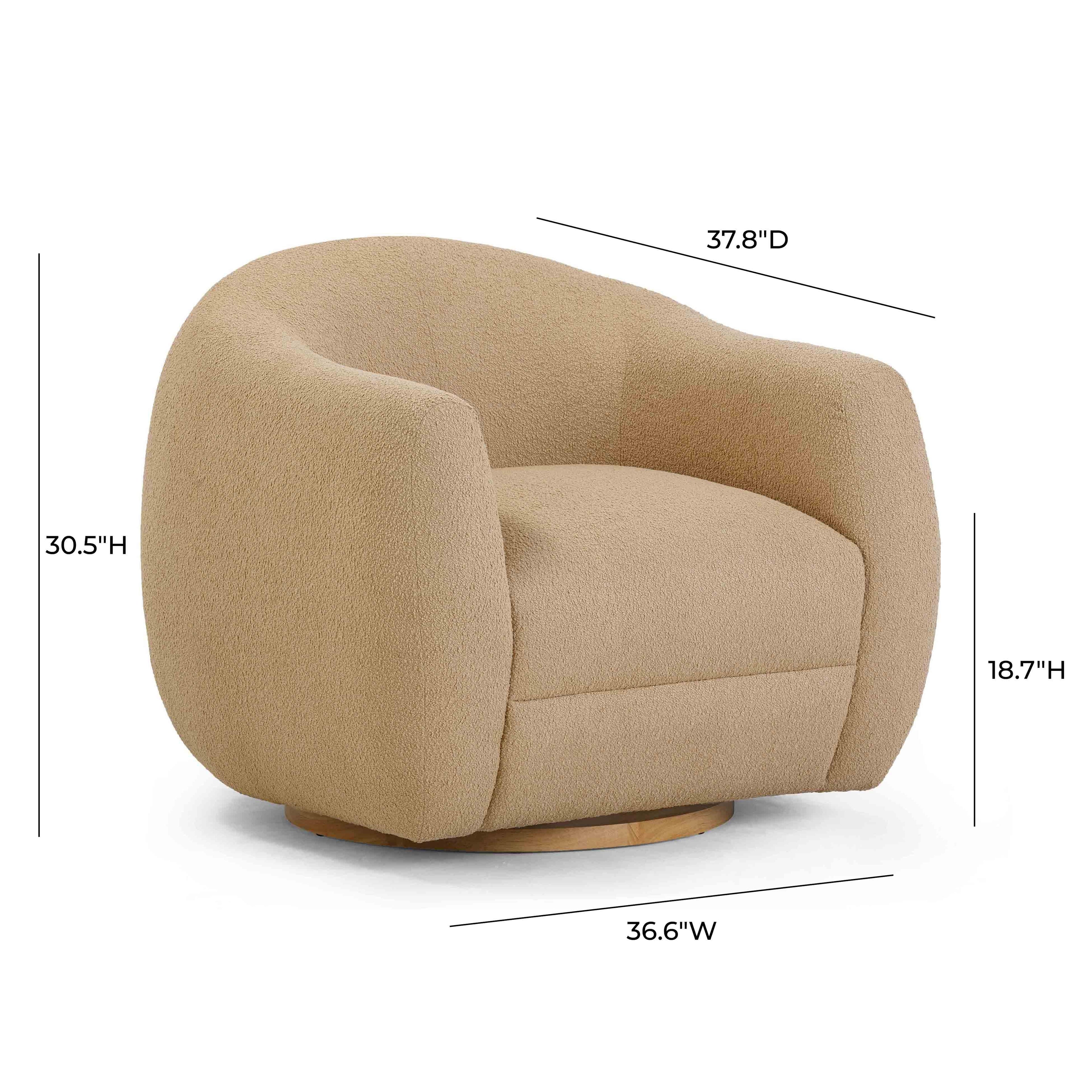 Judy Boucle Swivel Accent Chair