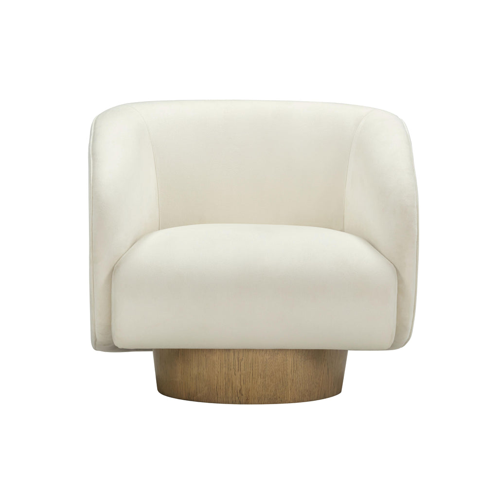 Presley Cream Performance Velvet Swivel Accent Chair