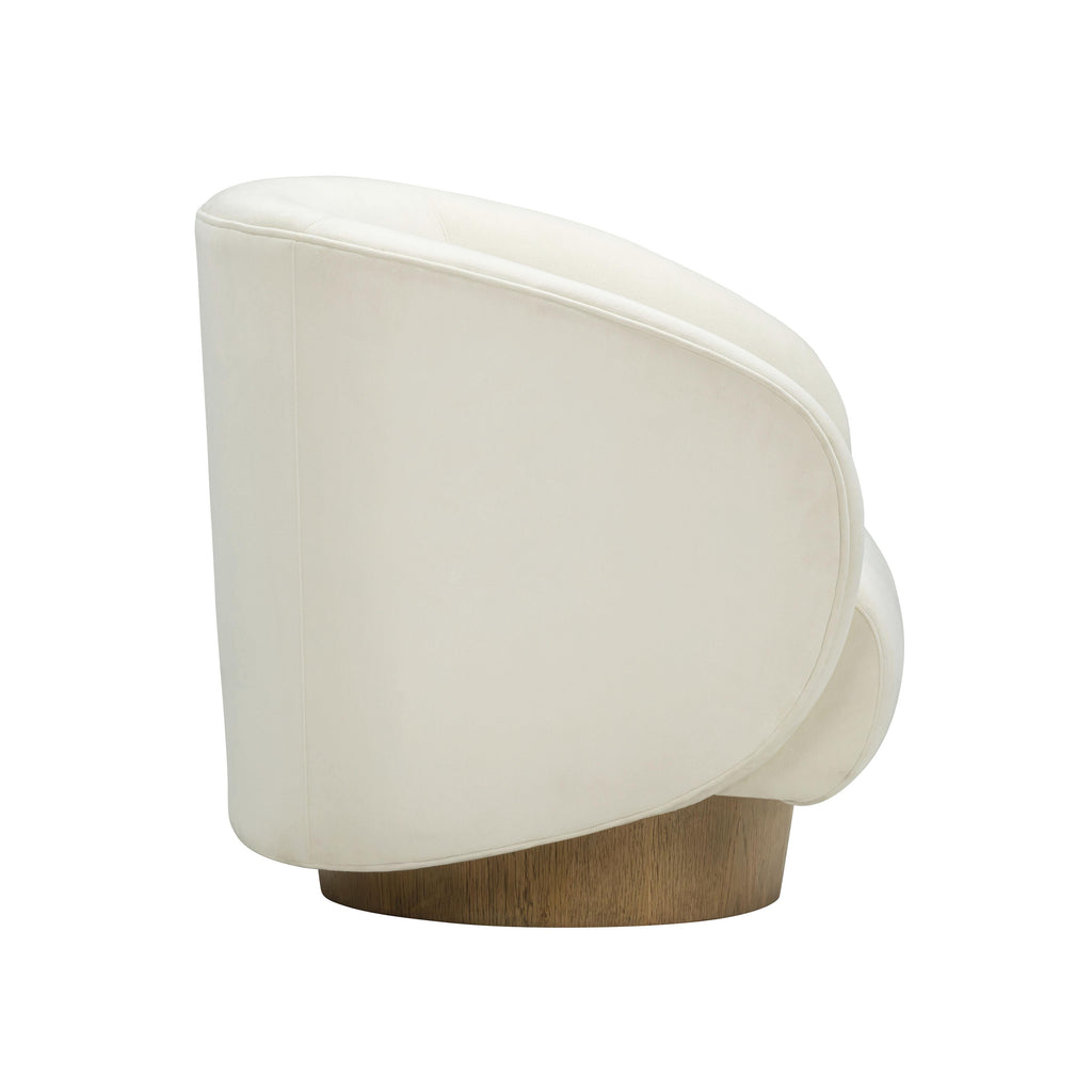 Presley Cream Performance Velvet Swivel Accent Chair