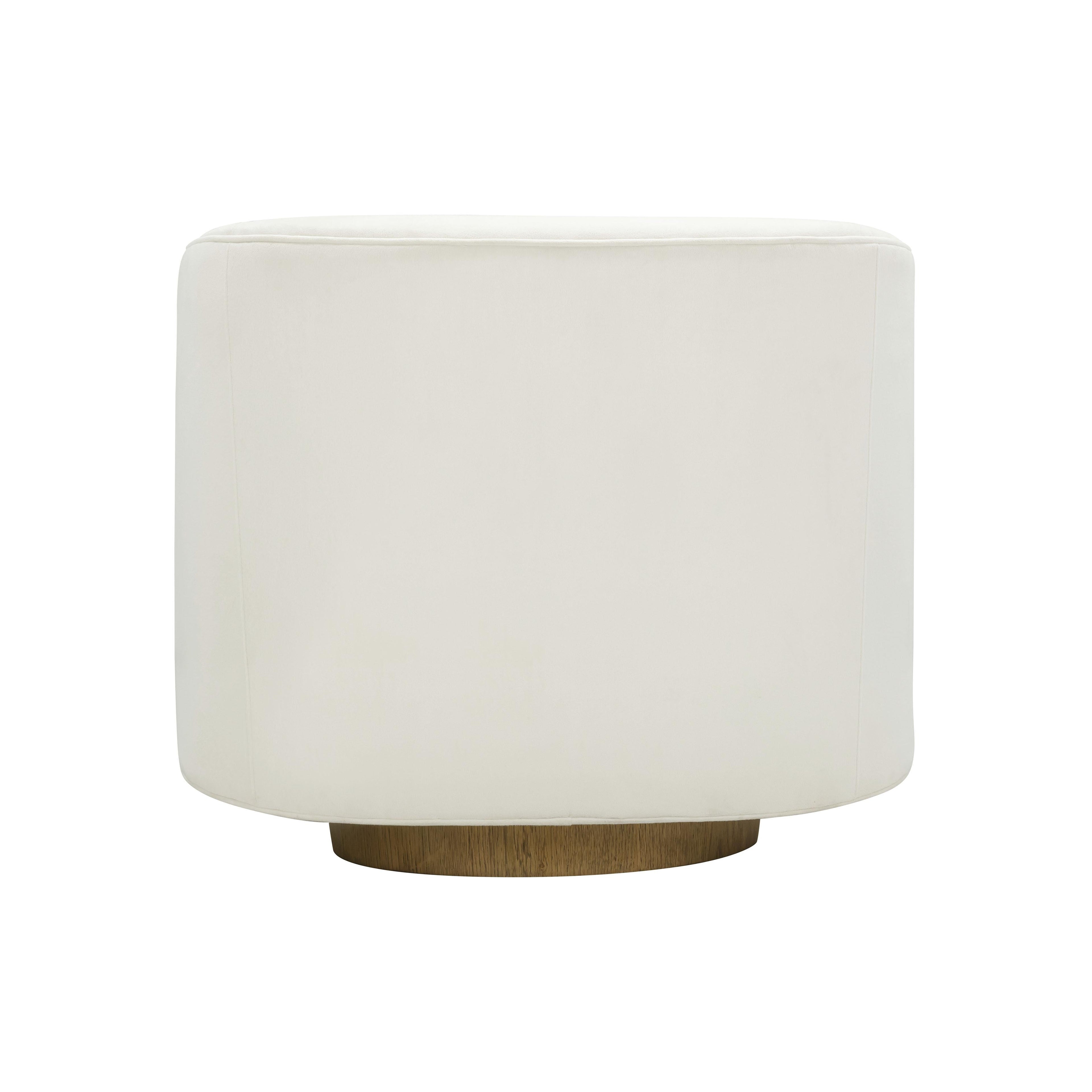Presley Cream Performance Velvet Swivel Accent Chair