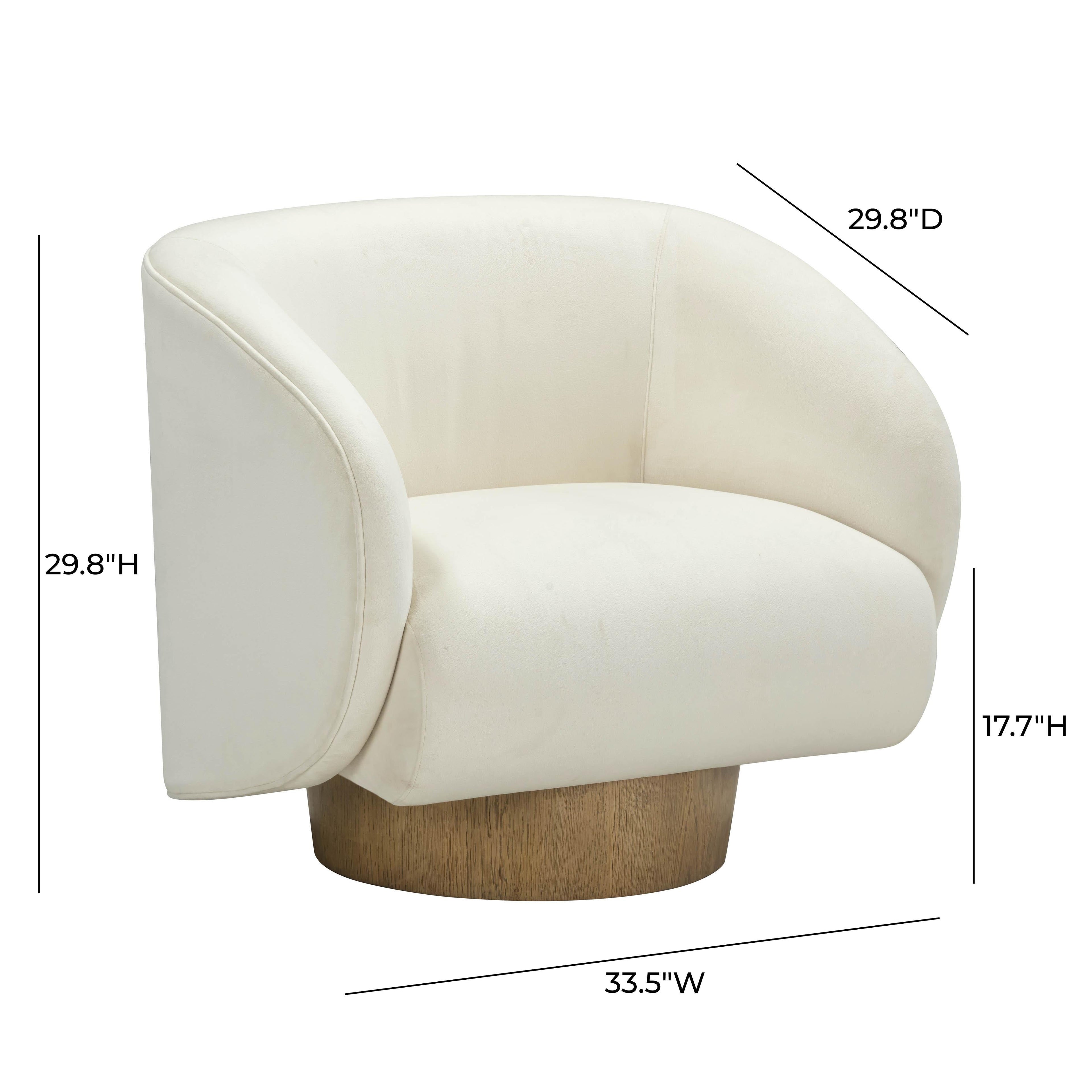 Presley Cream Performance Velvet Swivel Accent Chair