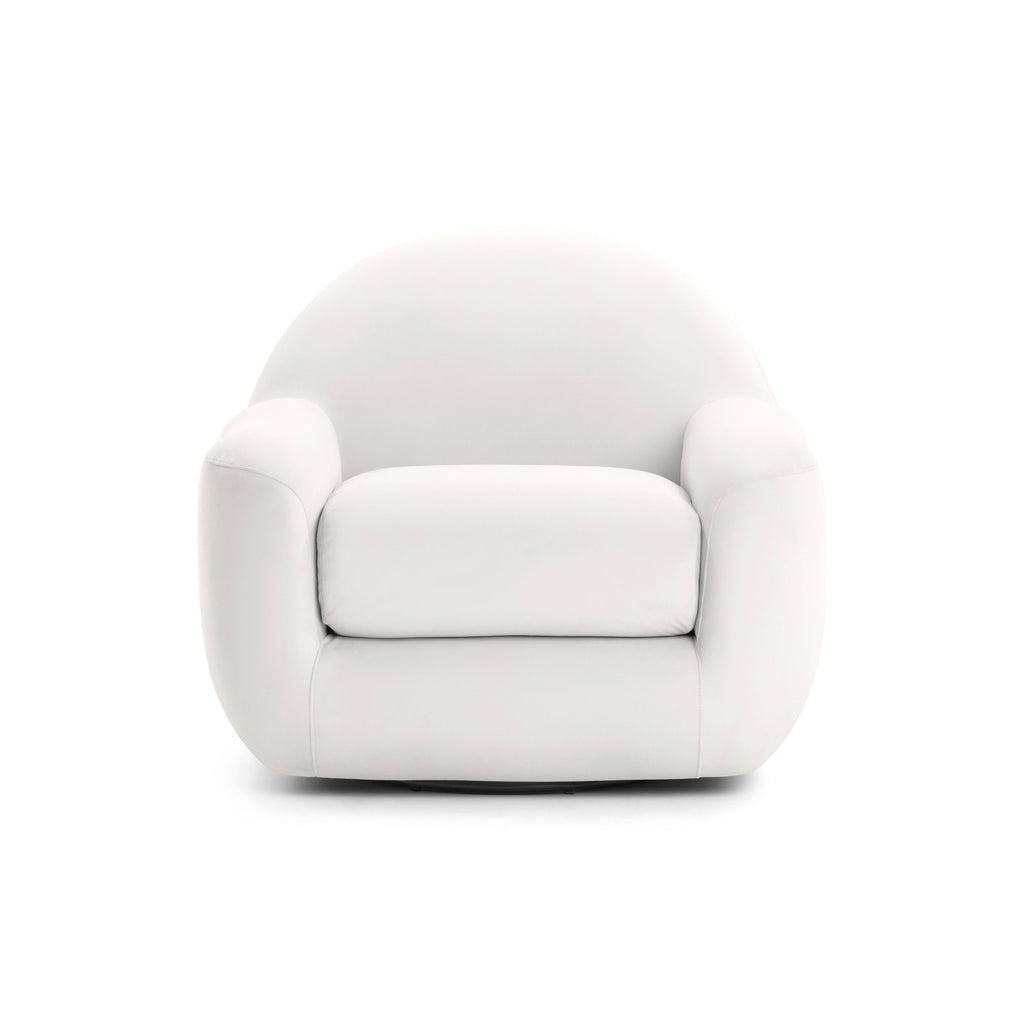 Tiago Performance Velvet Swivel Accent Chair — Cream null