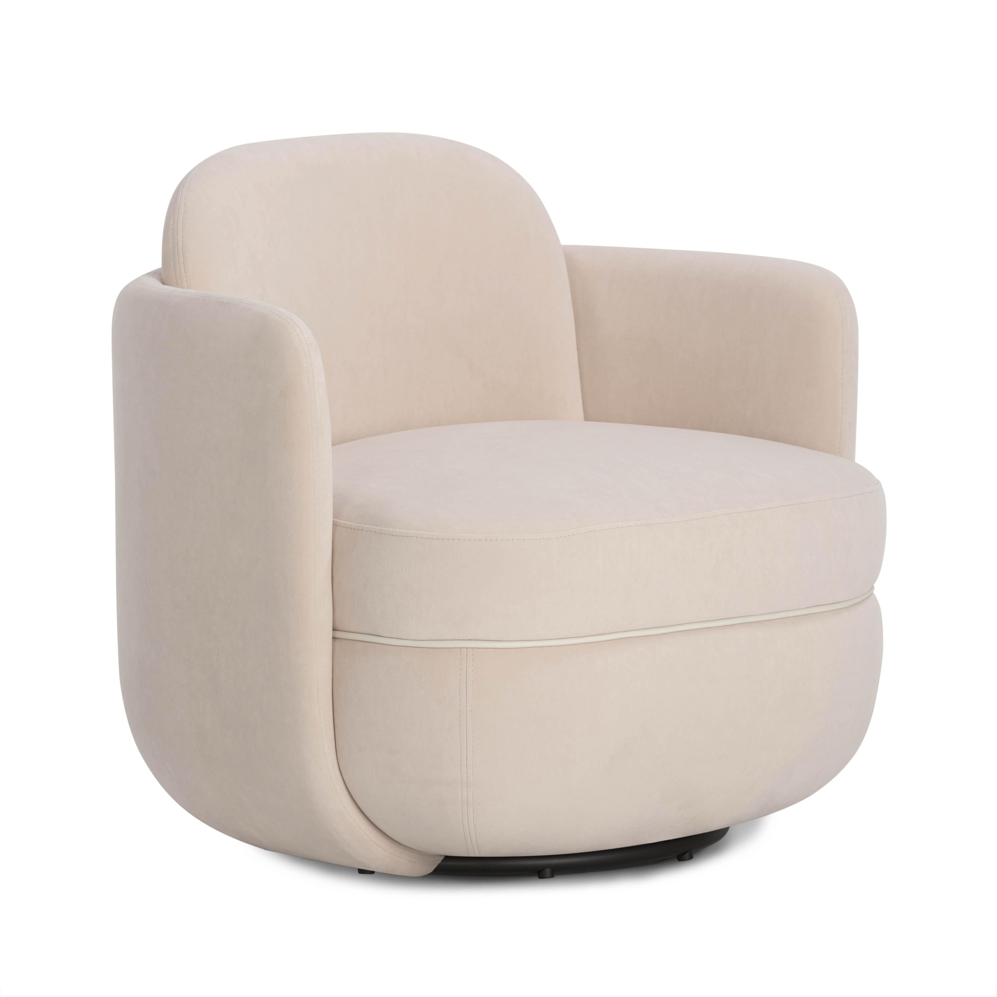 Wolfie Performance Velvet Swivel Accent Chair