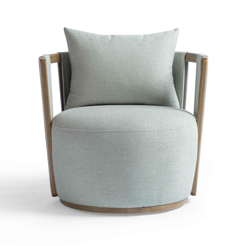 Paolo Textured Contract-Grade Weave Fabric Swivel Accent Chair