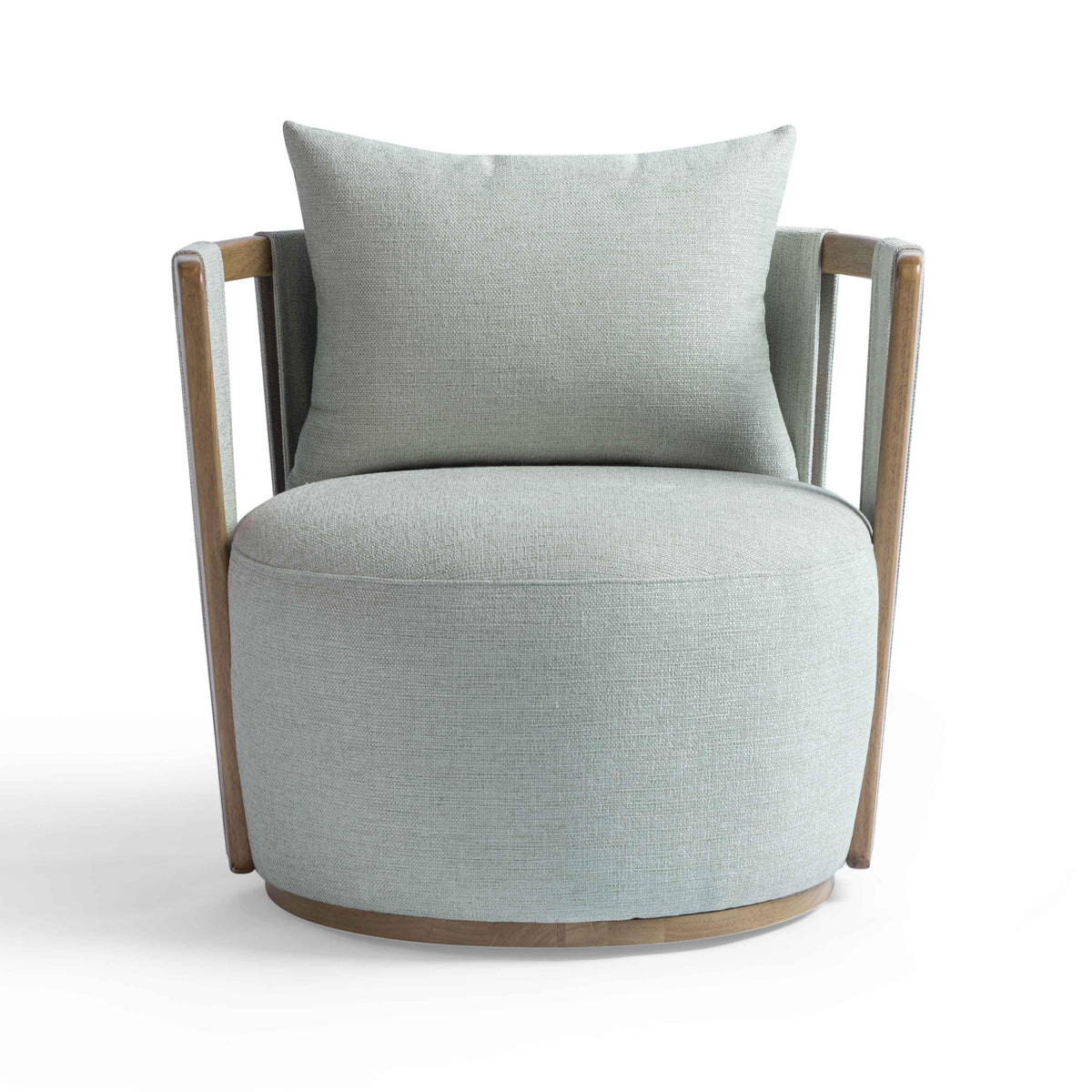 Paolo Textured Contract-Grade Weave Fabric Swivel Accent Chair
