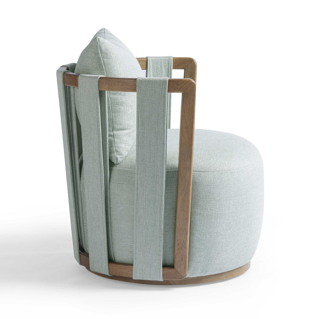 Paolo Textured Contract-Grade Weave Fabric Swivel Accent Chair