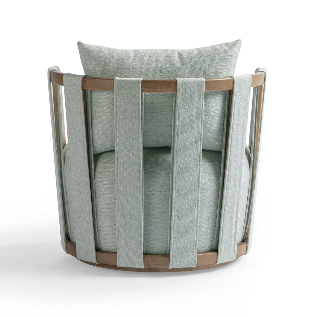 Paolo Textured Contract-Grade Weave Fabric Swivel Accent Chair