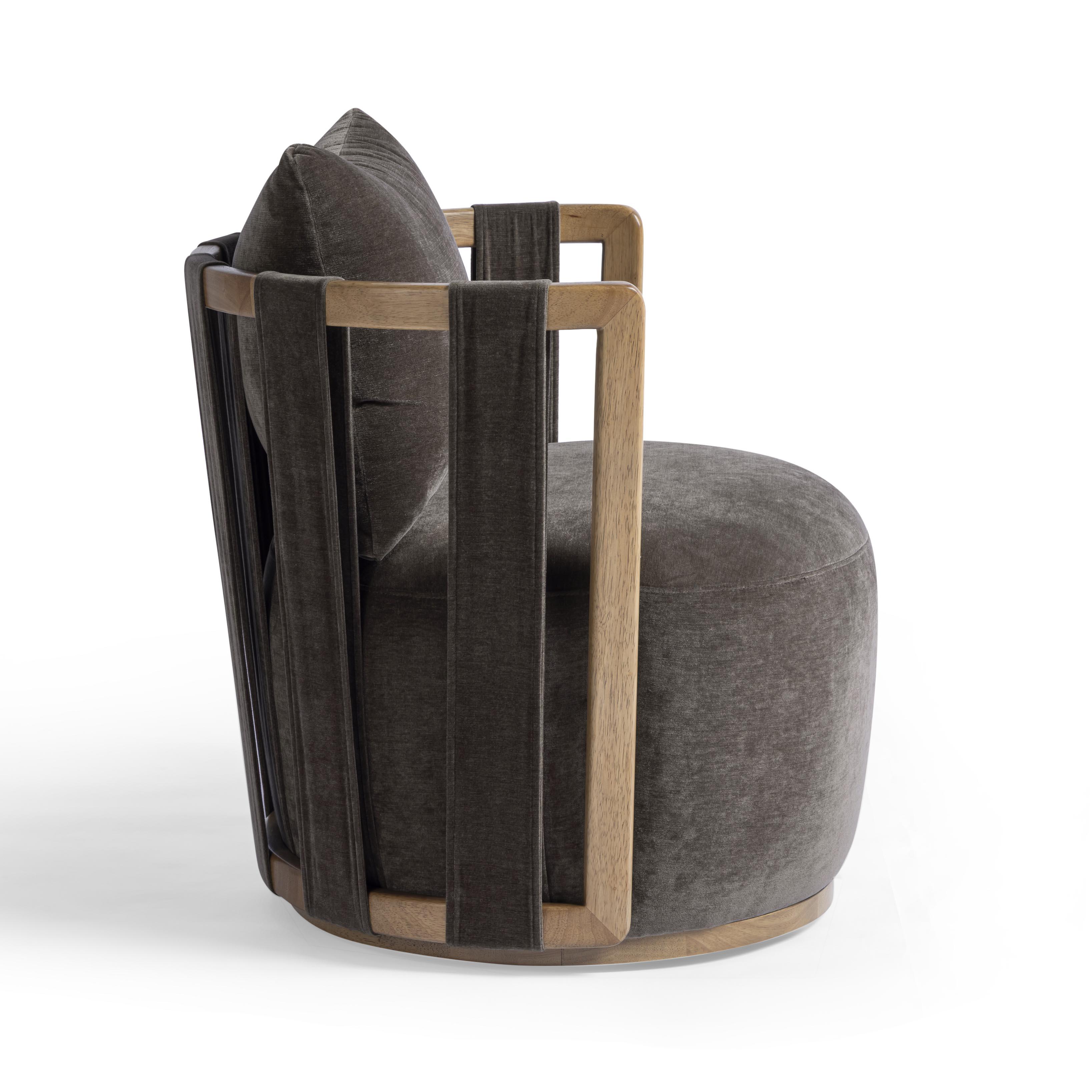 Paolo Upcycled Contract-Grade Fabric Swivel Accent Chair
