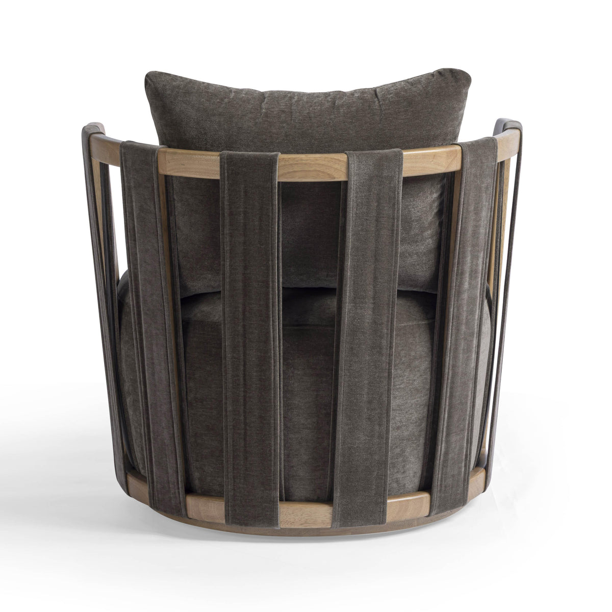 Paolo Upcycled Contract-Grade Fabric Swivel Accent Chair