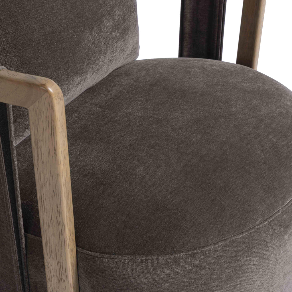 Paolo Upcycled Contract-Grade Fabric Swivel Accent Chair