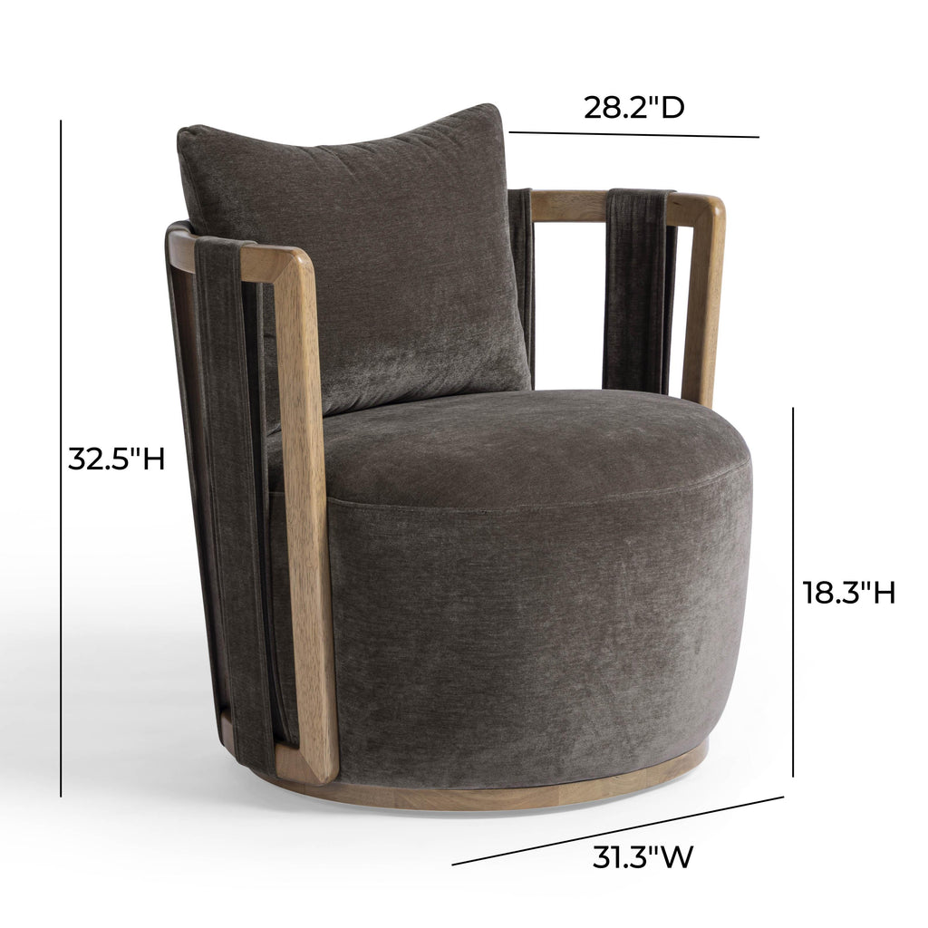 Paolo Upcycled Contract-Grade Fabric Swivel Accent Chair