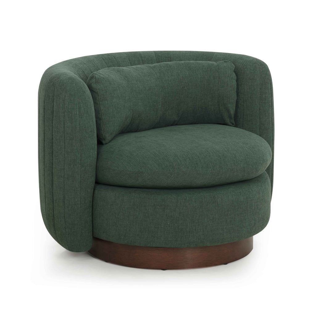 Nura Contract-Grade Chenille Swivel Accent Chair — Forest Green null