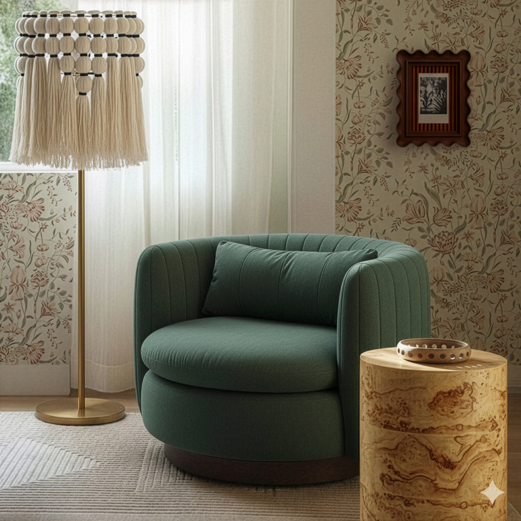Nura Contract-Grade Chenille Swivel Accent Chair