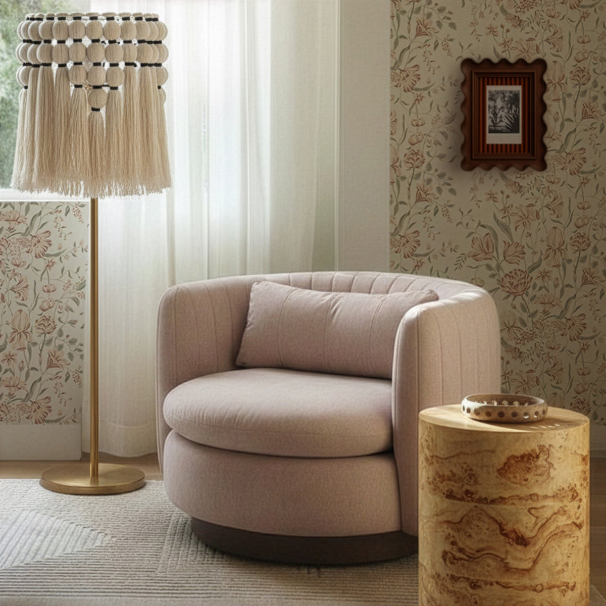 Nura Contract-Grade Chenille Swivel Accent Chair