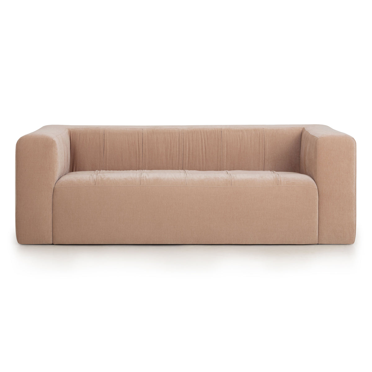Alder 89" Upcycled Contract-Grade Chenille Sofa — Peach null