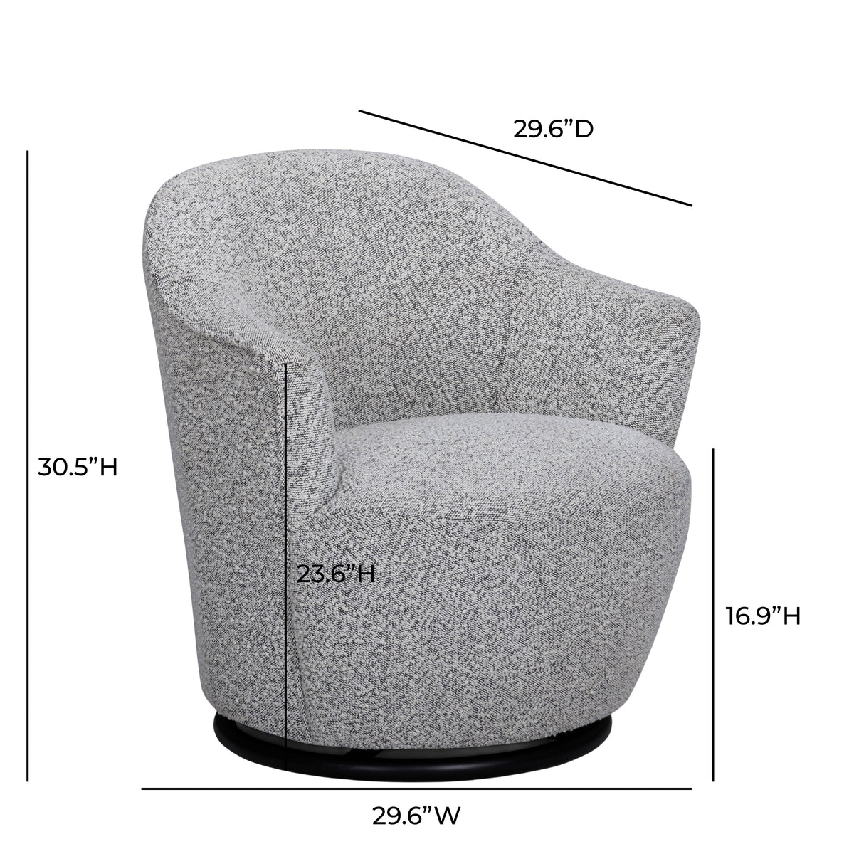 Skyla Performance Boucle Swivel Accent Chair