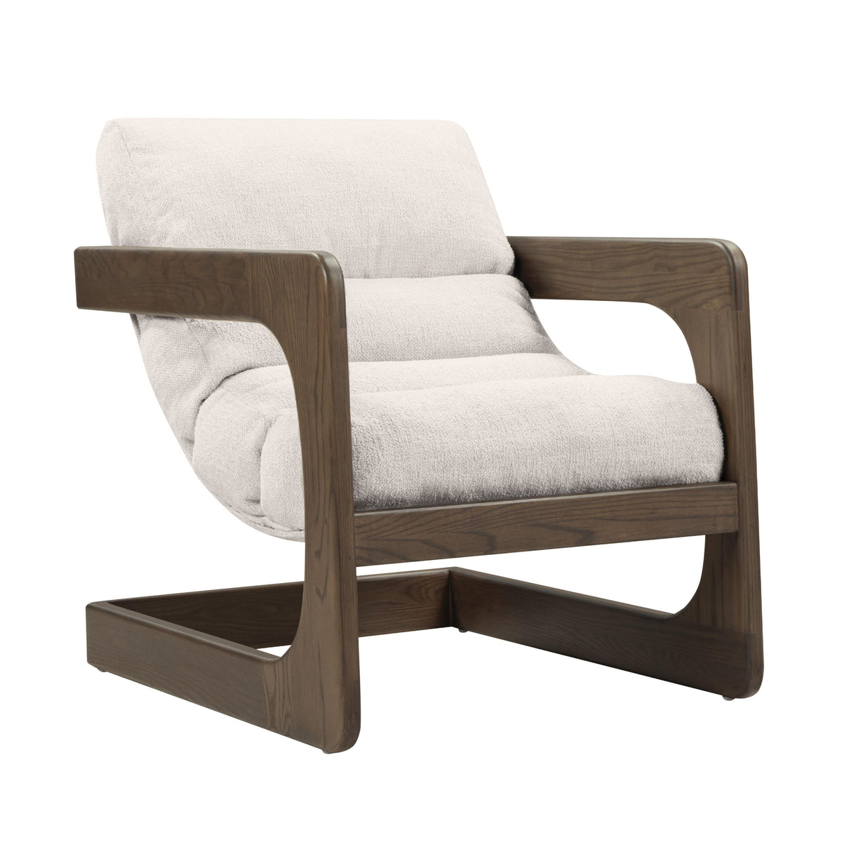Palma Contract-Grade Textured Weave Fabric Accent Chair — Cream null