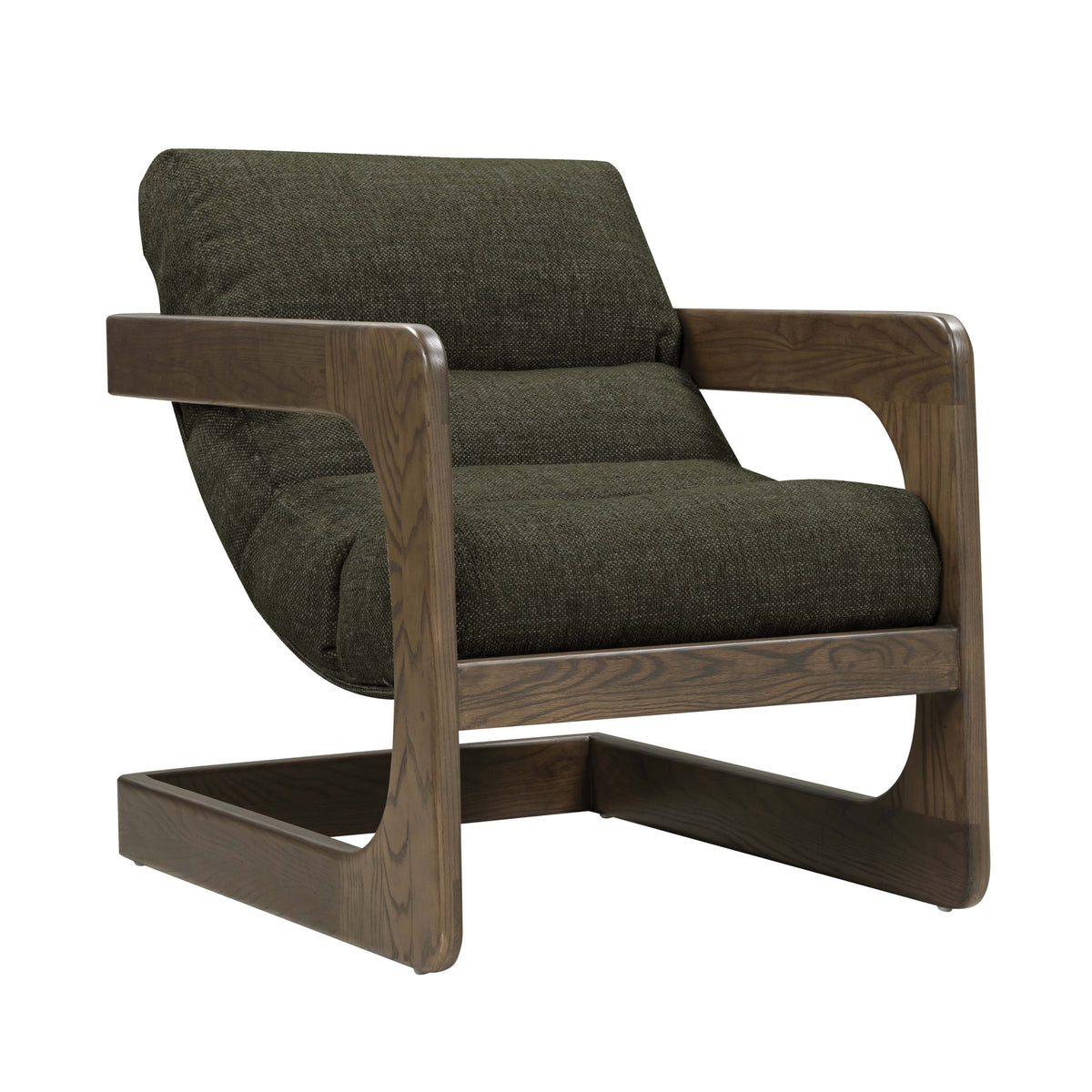 Palma Contract-Grade Textured Weave Fabric Accent Chair — Forest Green null