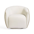 Jordan Contrast Piping Performance Velvet Swivel Accent Chair — Chocolate Brown,Cream null