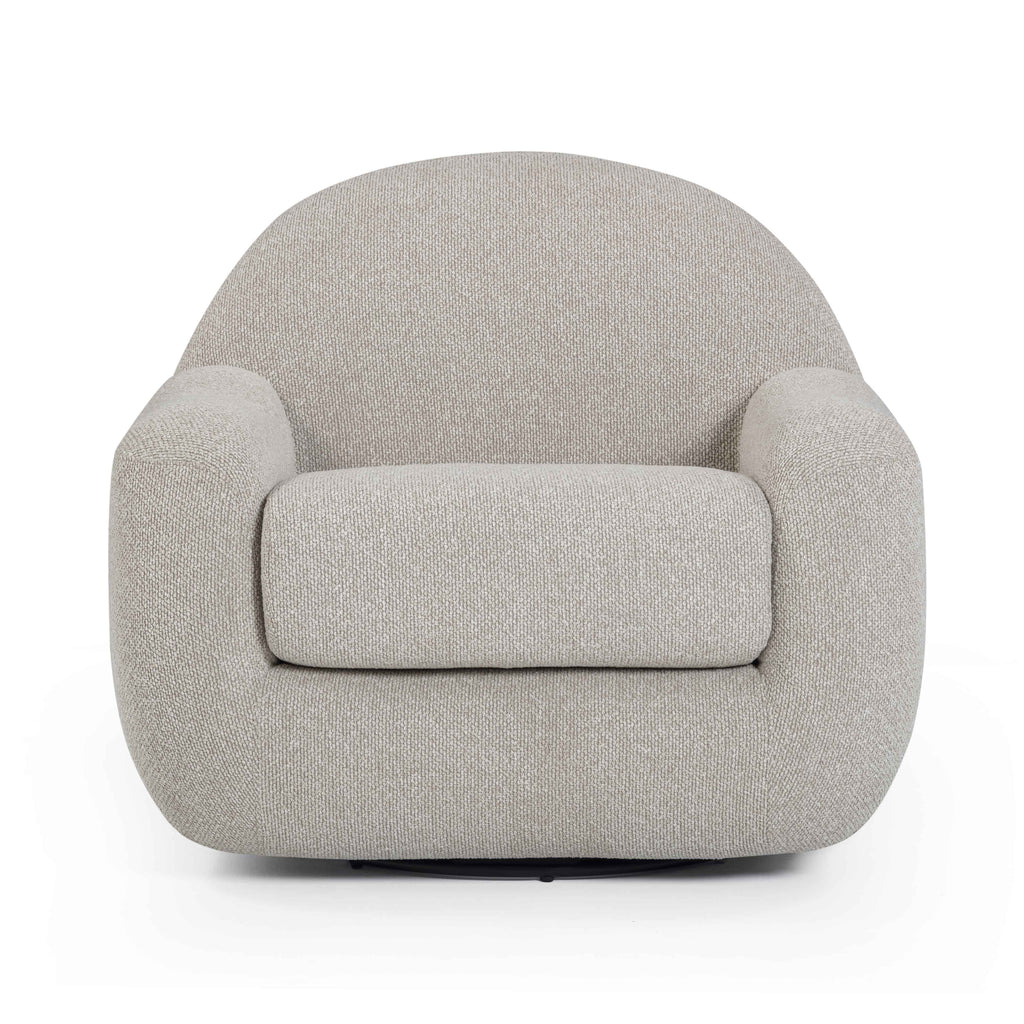 Tiago Warm Grey Performance Boucle Swivel Accent Chair