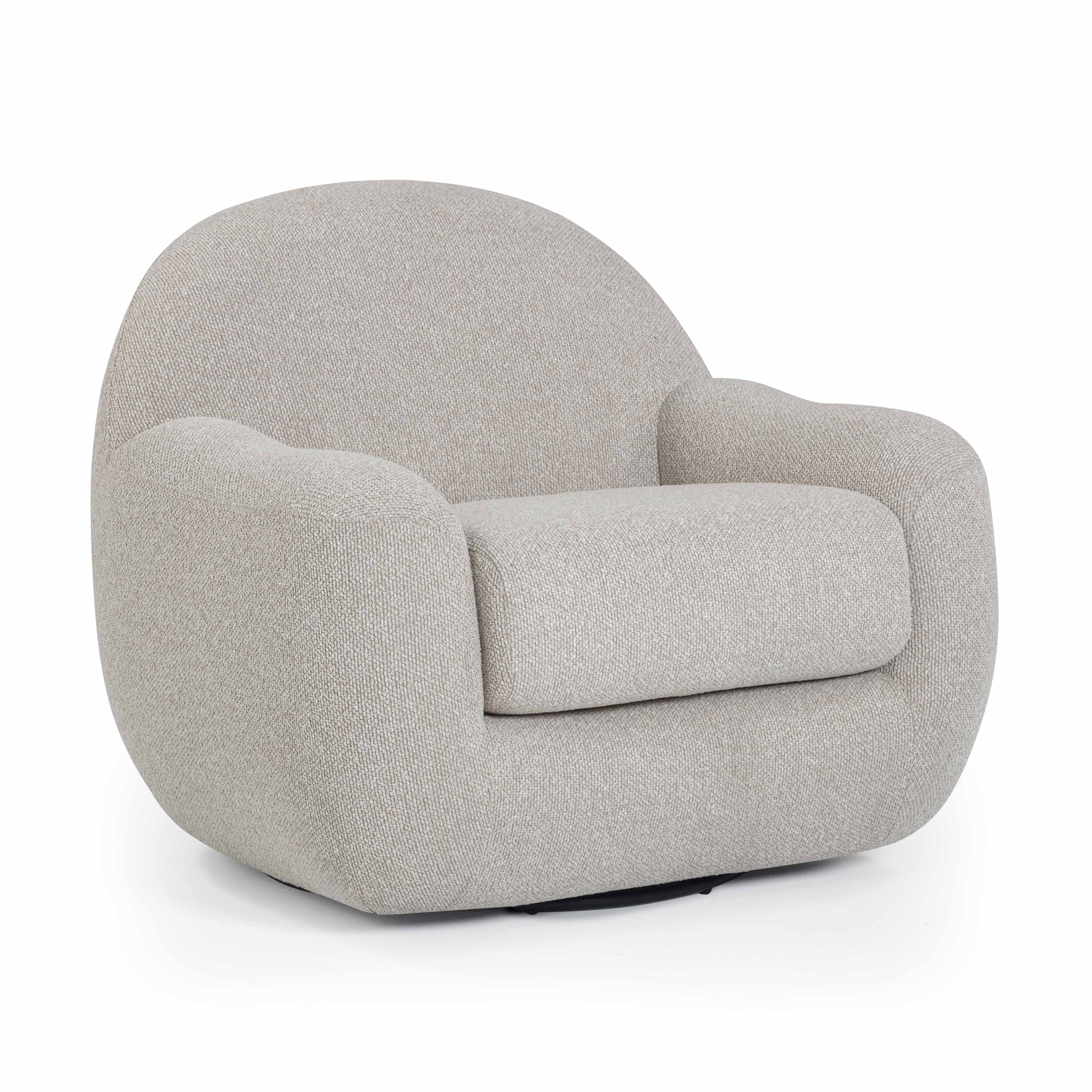 Tiago Warm Grey Performance Boucle Swivel Accent Chair